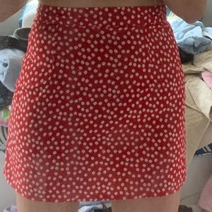 Red Floral Mini skirt